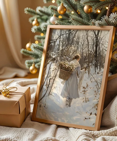 Çerçevesiz Poster Beyazda Ağaç Arayışı ürün görseli