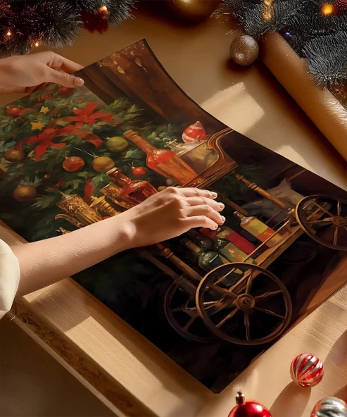 Çerçevesiz Poster Altın Detaylı Yılbaşı - Resim 2