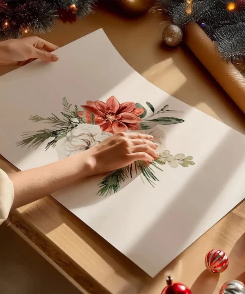 Çerçevesiz Poster Kış Çiçekleri - Resim 2