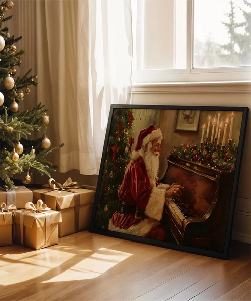 Çerçevesiz Poster Müzikal Noel Baba - Resim 2