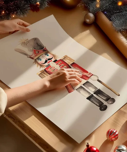 Çerçevesiz Poster Yılbaşı Ruhunu Yansıtan Fındıkkıran - Resim 2