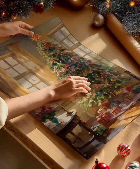 Çerçevesiz Poster Klasik Yılbaşı Dekoru - Resim 2