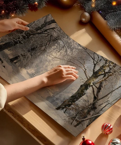 Çerçevesiz Poster Zarif Manzara Sanat - Resim 2