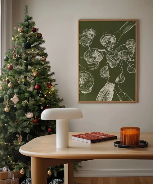 Çerçevesiz Poster Yeşil Kutlama ürün görseli