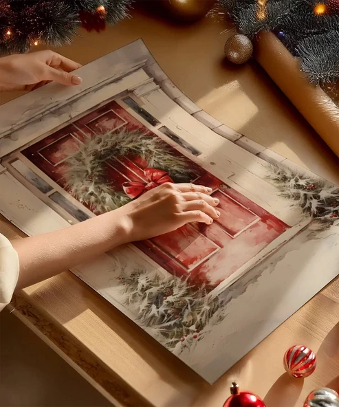 Çerçevesiz Poster Yılbaşı Çelengi - Resim 2