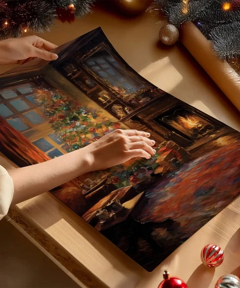 Çerçevesiz Poster Sıcak Yılbaşı Akşamı - Resim 2