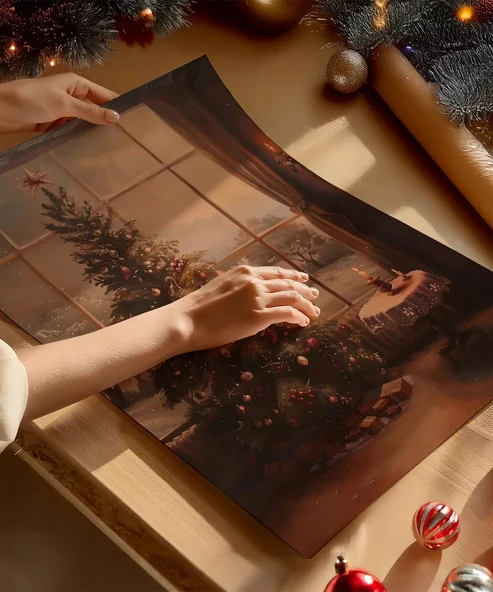 Çerçevesiz Poster Sıcak Yılbaşı Ağacı - Resim 2