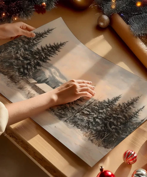 Çerçevesiz Poster Çamlar Arasında Sessiz Bir Köşe - Resim 2