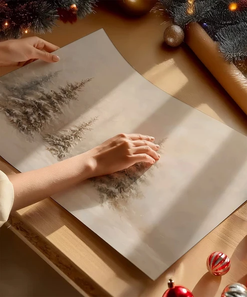 Çerçevesiz Poster Vahşi Kış Manzarası - Resim 2