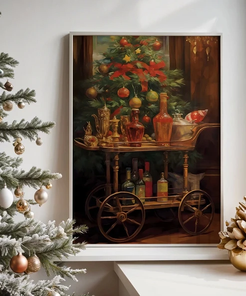 Çerçevesiz Poster Altın Detaylı Yılbaşı ürün görseli