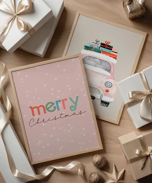 Çerçevesiz Poster Pembe Yılbaşı Macerası 2'li ürün görseli