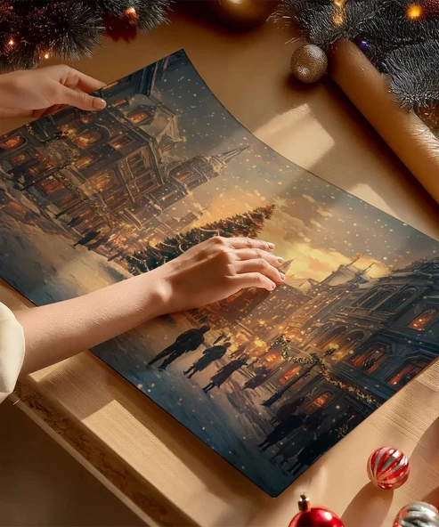 Çerçevesiz Poster Şehirdeki Büyük Yılbaşı Ağacı - Resim 2