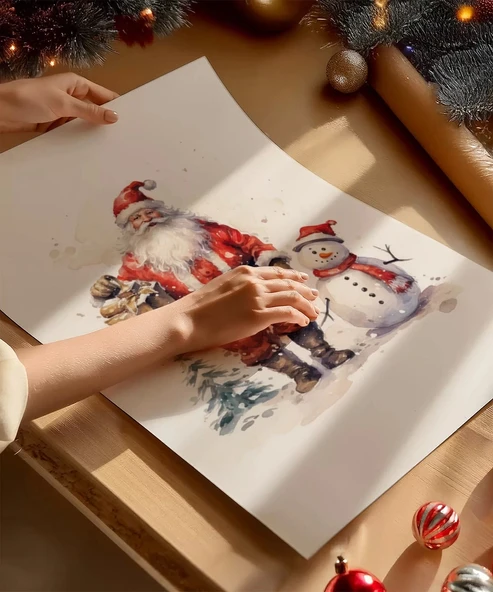 Çerçevesiz Poster Noel Baba'nın Şeker Kamışı 2'li - Resim 3