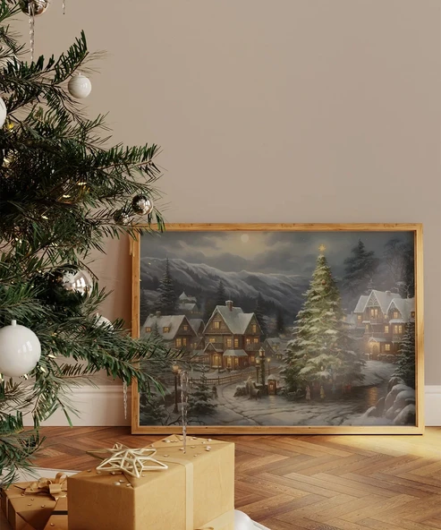 Çerçevesiz Poster Noel Köyü ürün görseli