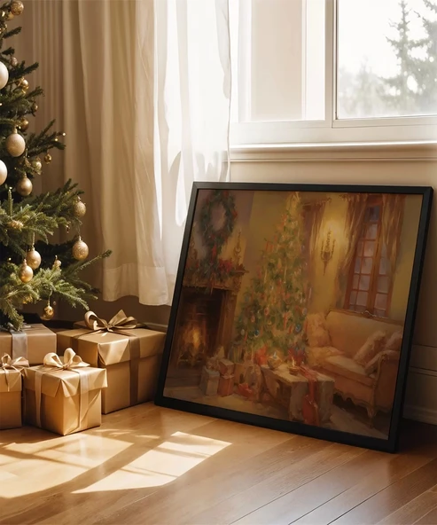 Çerçevesiz Poster Klasik Noel Dekoru ürün görseli