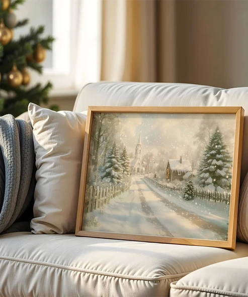 Çerçevesiz Poster Noel Ruhuyla Bezenmiş Kış ürün görseli
