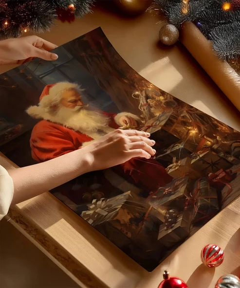 Çerçevesiz Poster Noel Baba'nın Atölyesi - Resim 2