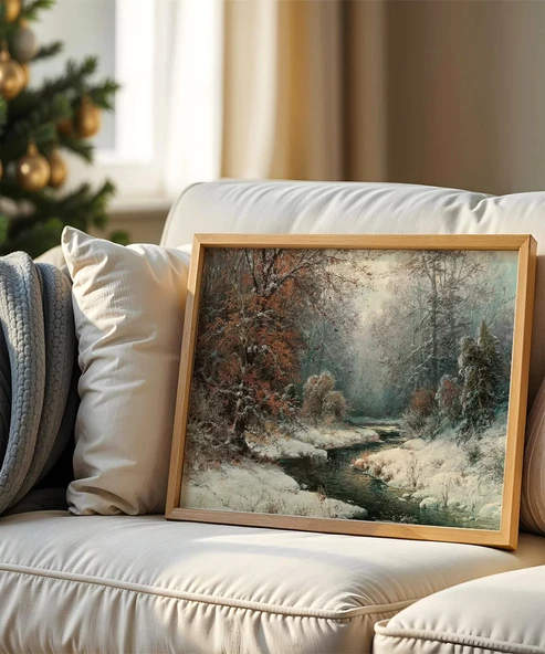 Çerçevesiz Poster Doğal Kış Manzarası ürün görseli