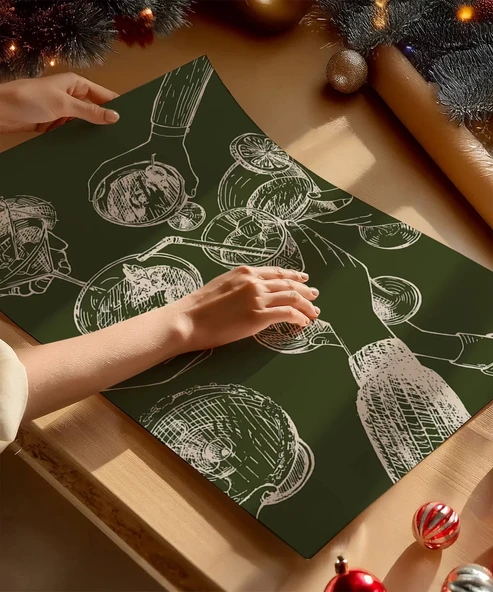 Çerçevesiz Poster Yeşil ve Kırmızı Noel 2'li - 3