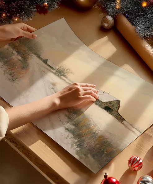 Çerçevesiz Poster Huzurlu Kış Doğası - Resim 2