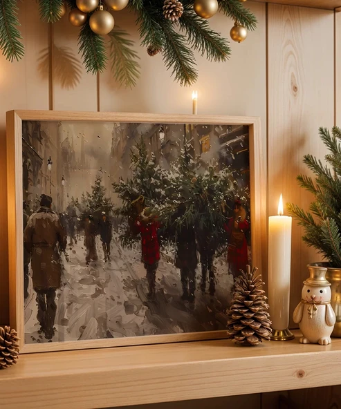 Çerçevesiz Poster Kış Pazarı ürün görseli