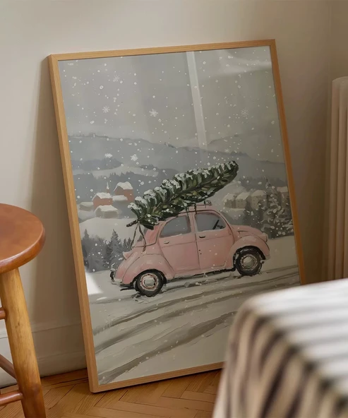 Çerçevesiz Poster Karlı Yol ürün görseli