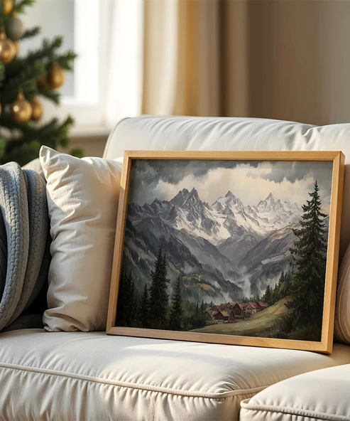 Çerçevesiz Poster Karla Kaplı Yüksekler ürün görseli