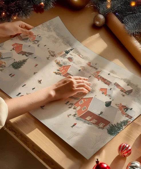 Çerçevesiz Poster Şehirde Kışın Ritmi - Resim 2