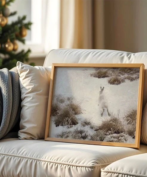 Çerçevesiz Poster Karın İçindeki Tavşan ürün görseli