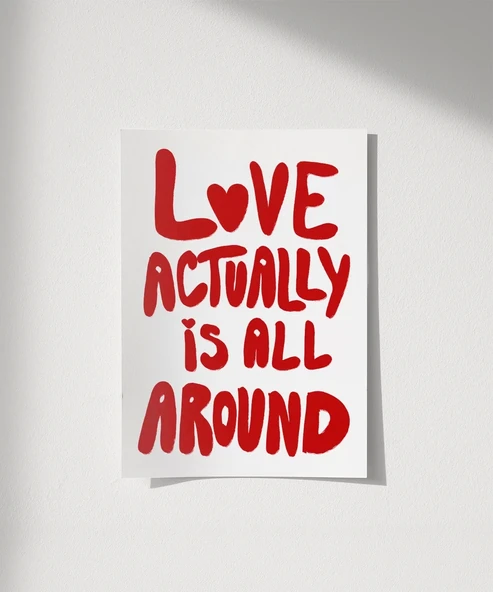 Çerçevesiz Poster Love Actually Tipografi ürün görseli