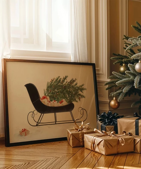Çerçevesiz Poster Hediye ve Çam Temalı Yılbaşı ürün görseli