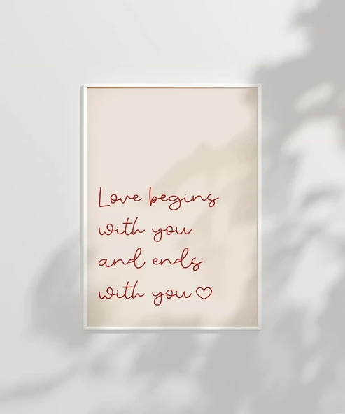 Çerçevesiz Poster Love Begins and Ends With You - Resim 7