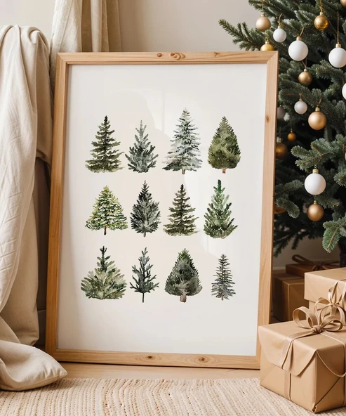 Çerçevesiz Poster Çam Ağaçları Koleksiyonu ürün görseli