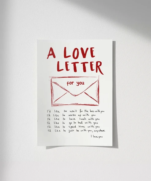 Çerçevesiz Poster A Love Letter For You Zarflı ürün görseli