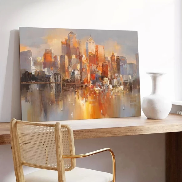 Şehir Işıkları Kanvas Tablo - Resim 3
