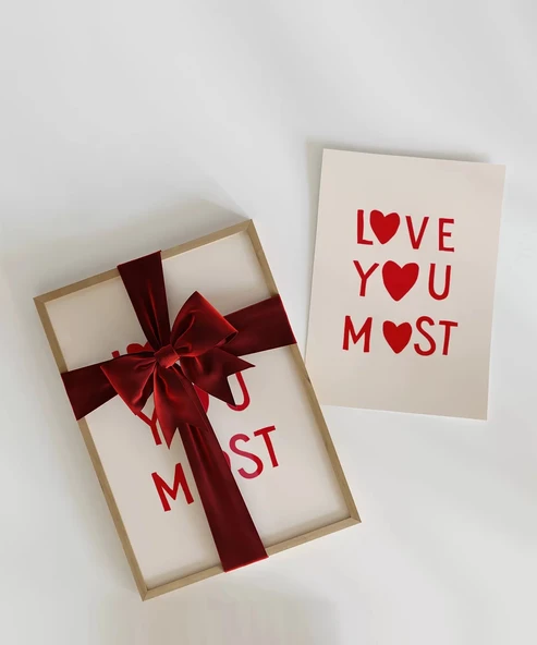 Çerçevesiz Poster Love You Most - Resim 2