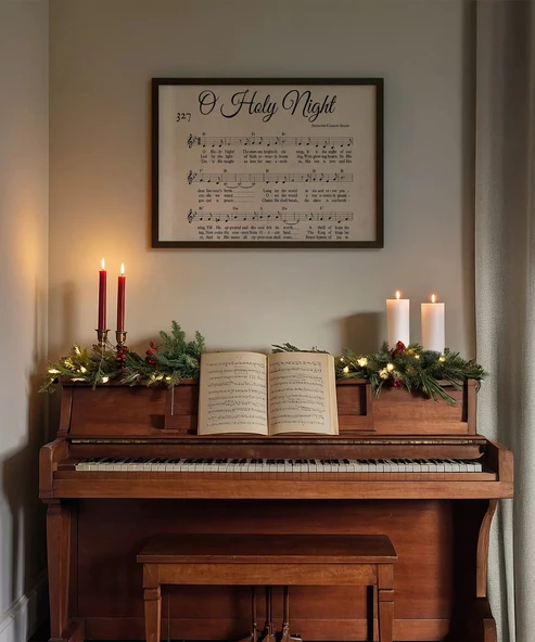 Çerçevesiz Poster O Holy Night Müzik Notası ürün görseli