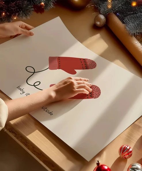 Çerçevesiz Poster Baby It's Cold Outside Çerçeveli - 2