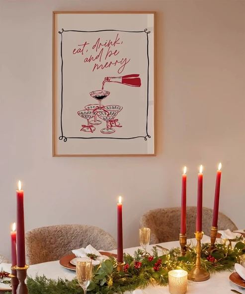 Çerçevesiz Poster Şık Yılbaşı Sofrası ürün görseli