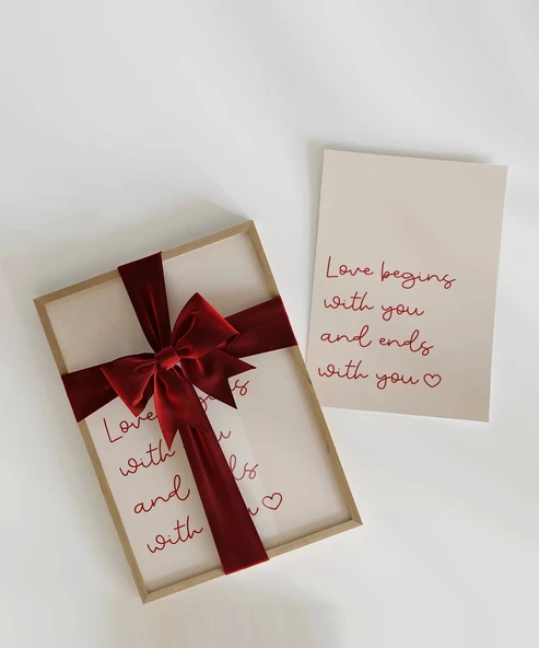 Çerçevesiz Poster Love Begins and Ends With You - Resim 2