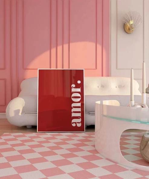 Çerçevesiz Poster Amor Yazılı Minimal - 5