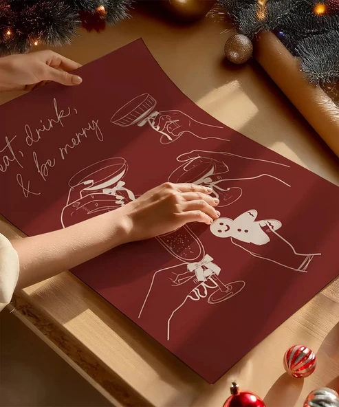 Çerçevesiz Poster Sıcak Yılbaşı Sofrası - Resim 2