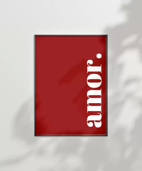 Çerçevesiz Poster Amor Yazılı Minimal - 1