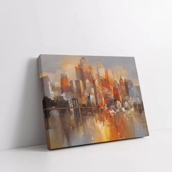 Şehir Işıkları Kanvas Tablo - Resim 2