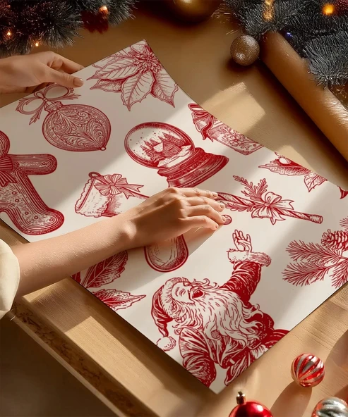 Çerçevesiz Poster Klasik Yılbaşı Simgeleri - Resim 2