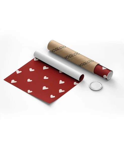 Çerçevesiz Poster Beyaz Kalpler Desenli - Resim 9