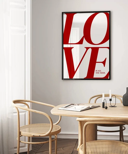 Çerçevesiz Poster Love Is All You Need - Resim 4