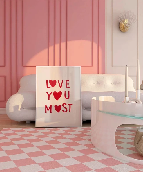 Çerçevesiz Poster Love You Most - Resim 5