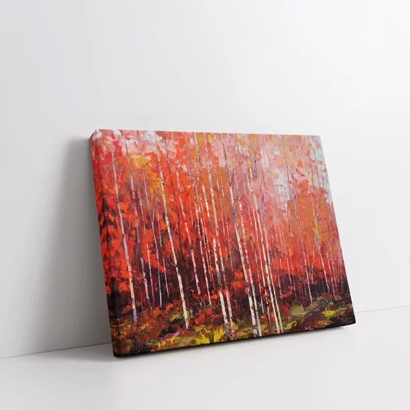 Sonbahar Ormanı Yangını Kanvas Tablo - Resim 2