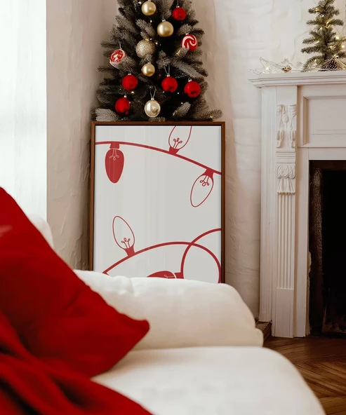 Çerçevesiz Poster Minimal Noel Işığı ürün görseli